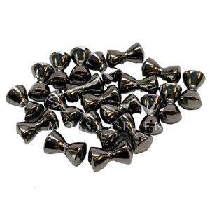 Hareline Brass Dumbbell Eyes Black Nickel, machined solid brass