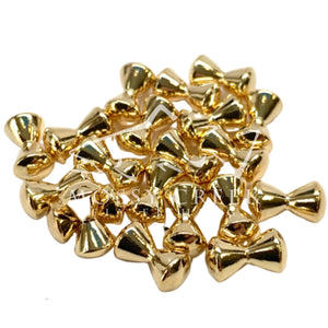 Hareline Brass Dumbbell Eyes Gold, machined solid brass