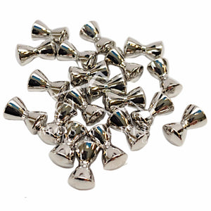 Hareline Brass Dumbbell Eyes Silver, machined solid brass