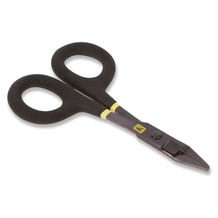 Loon Rogue Debarb Pliers, 5 inch black debarbing pliers with cutter