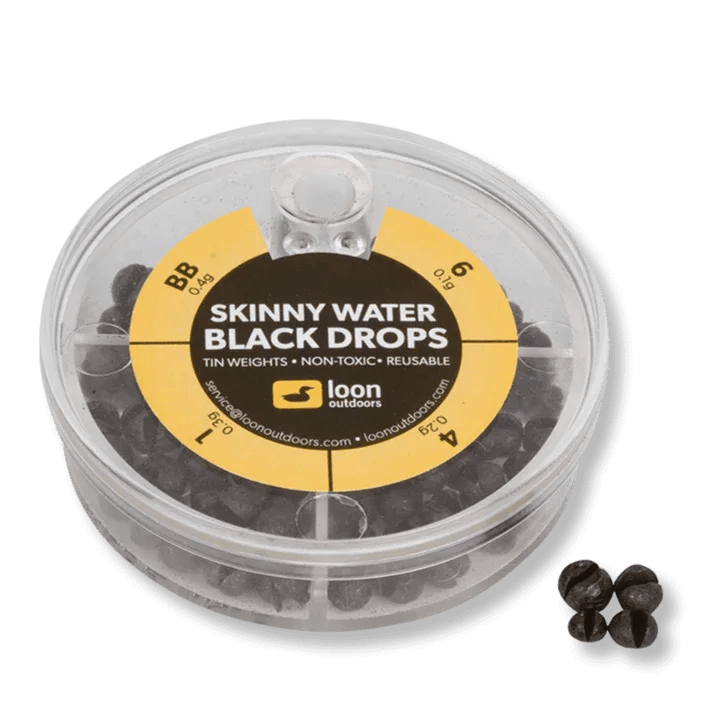 Loon Tin Drops 4 Division (Skinny Water), 4 division Skinny Water twist dispenser of non-toxic tin split shot