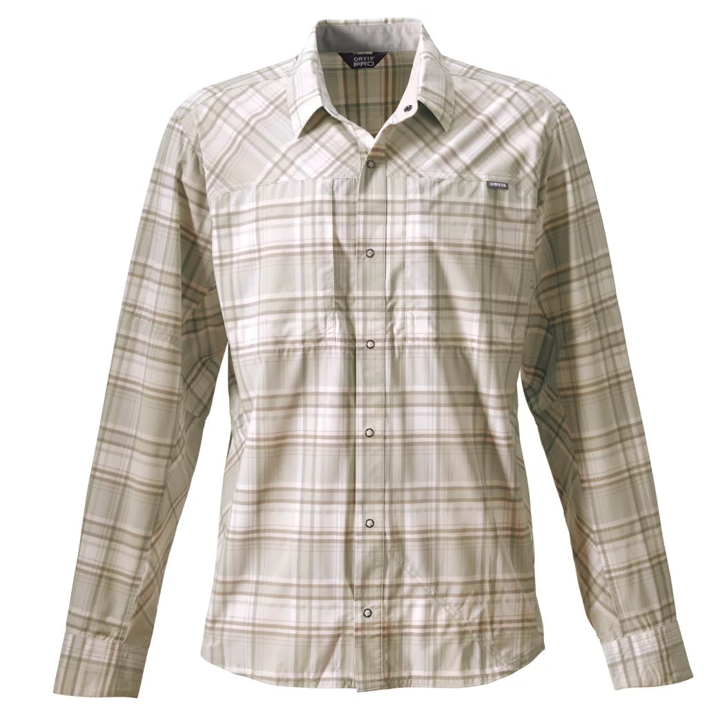 Orvis Men's PRO Stretch Long-Sleeved Shirt Mist Plaid