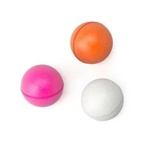 Three large Oros strike indicators in pink, orange and white