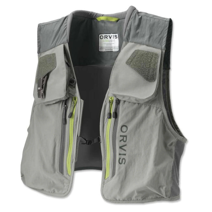 Orvis Ultralight Fishing Vest, front view with vertical chest pockets