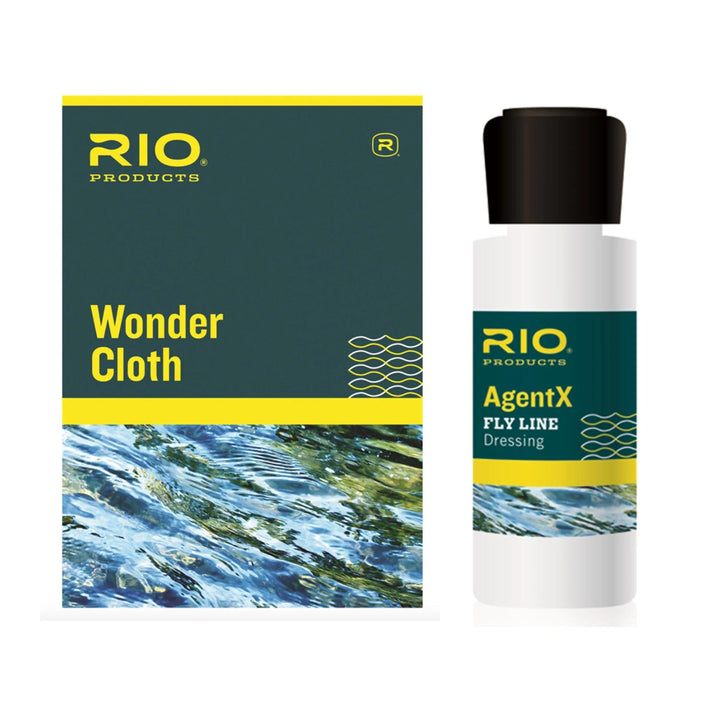 RIO AgentX line cleaner bottle and Wonder Cloth pack