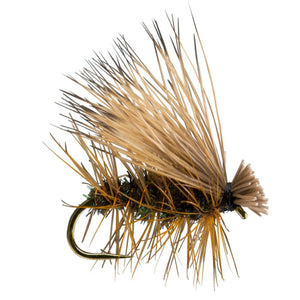 RIO Elk Hair Caddis Peacock dry fly with elk-hair wing and palmered hackle