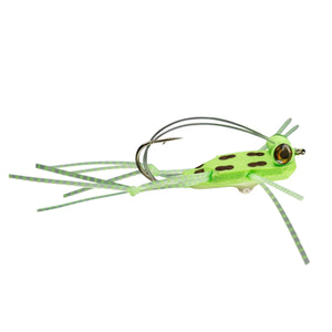RIO Foam Slice Frog Chartreuse, topwater frog with foam body and rubber legs
