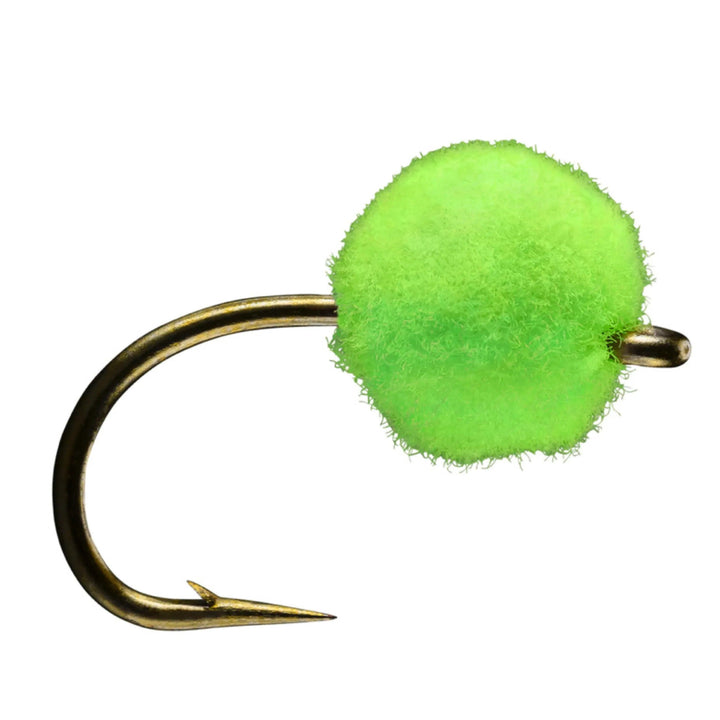 RIO Glow Yarn Egg Chartreuse, yarn egg fly