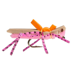 RIO Morrish Hopper Pink dry fly with foam body, rubber legs and orange top