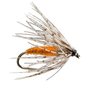 RIO Partridge Soft Hackle Orange nymph with dubbed body and partridge hackle collar