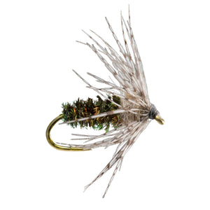 RIO Partridge Soft Hackle Peacock nymph with dubbed body and partridge hackle collar