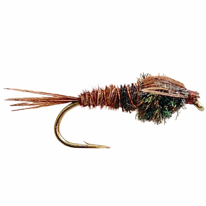 RIO Pheasant Tail Nymph American fly with pheasant-tail body and copper rib