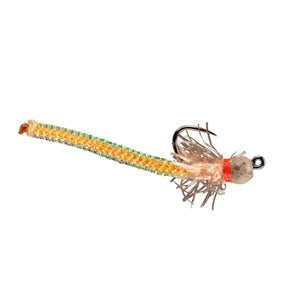 RIO Pool Noodle Brown, worm fly with tungsten bead on a jig hook