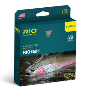 RIO Premier Gold fly line box with rainbow trout photo