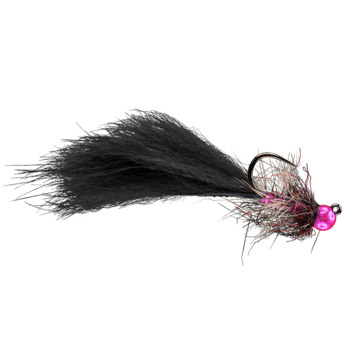 RIO Rio's Soccer Mom Black/Pink, micro leech with bead and jig hook