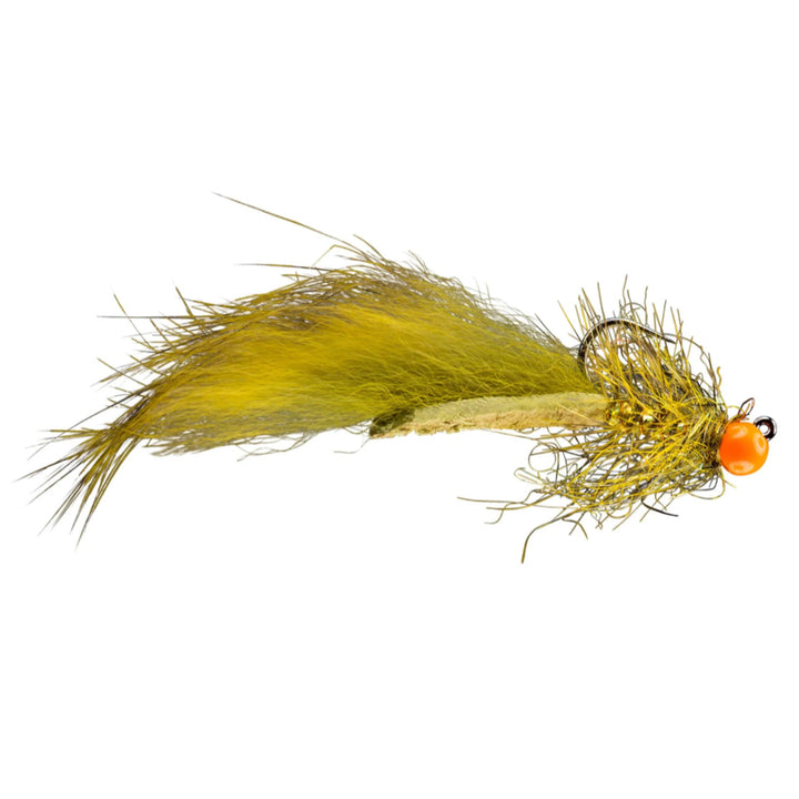 RIO Rio's Soccer Mom Olive, micro leech with bead and jig hook
