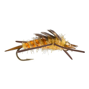 RIO Rubber Legs Beadhead Stonefly Gold, stonefly nymph with bead head and rubber legs