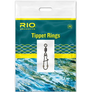 RIO Tippet Rings package in teal and blue showing the rings on a holder pin
