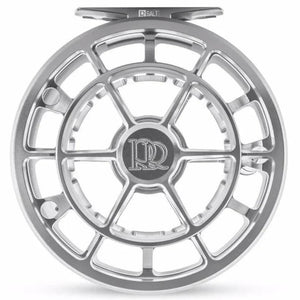 Ross Evolution R Salt fly reel in Platinum, front view