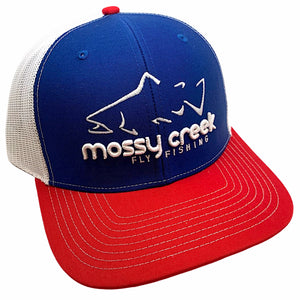 Mossy Creek Logo Trucker Red White and Blue - Mossy Creek Fly Fishing