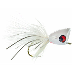 Umpqua Bass Popper Snow White fly with popper head and rubber legs