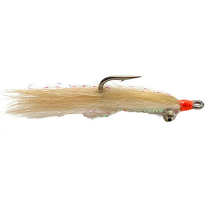 Umpqua Bonefish Scampi Bead Chain Tan saltwater fly with bead-chain eyes and rabbit strip