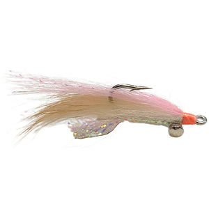 Umpqua Bonefish Scampi Lead Eye Pink saltwater fly with lead eyes and rabbit strip