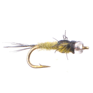 Umpqua Mercury Baetis Dorsey's nymph with glass bead and olive body
