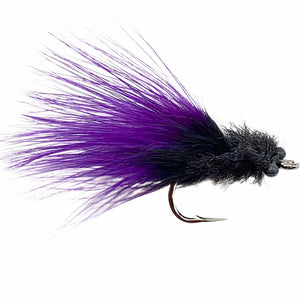Umpqua Tarpon Toad Too Black/Purple saltwater fly with marabou tail and toad head