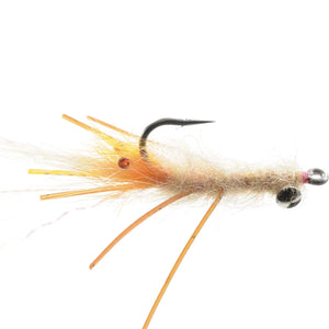 Umpqua Veverka's Spawning Mantis Shrimp saltwater fly with brass eyes and orange egg sack